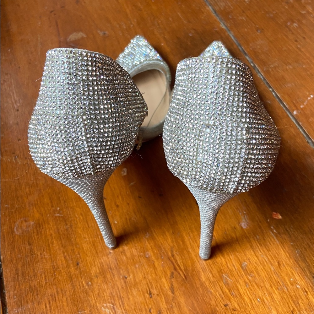 Steve Madden Silver Peekaboo Stiletto Heels - Picture 4 of 11
